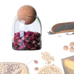 Elegantne klaastoidukanister naturaalsest korgist kaanega M 800ml