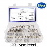 Voolikuklambrite valik 7 suurust reguleeritav torutoru 304 roostevaba teras torutoru k&uuml;tusetoru torustiku jaoks 35pcs-201-Semisteel