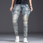 Uued Euroopa Ja Ameerika Trendikad Pesitud Retro Slim Fit Elastsed Meeste Teksap&uuml;ksid Nostalgilise Lapit&ouml;&ouml;ga Kitsa S&auml;&auml;rega P&uuml;ksid Ja Sirge S&auml;&auml;rega P&uuml;ksid 28