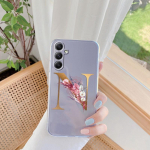 Inglise Letter Flower pehme l&auml;bipaistev silikoon&uuml;mbris Xiaomi Redmi Note 13 Pro 13C 14 Poco C65 Samsung A35 A55 M35 S24 kaamerale kaitsev p&otilde;rutuskindel kate Samsung Galaxy A11