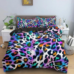 LeopardPrindiga tekikott Vikerkaar Leopard 3D Print King Queen Suurus Toodikate lastele T&uuml;drukutele Kingitused Pol&uuml;esterst tekikate 70x133cm 2pcs
