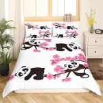 Panda Tiger voodipesukomplekt 3D-prinditud loomade tekikott, kaheinimesevoodi, kaheinimesevoodi, kuninganna kaheinimesevoodiga, kaheinimesevoodiga voodipesu padjap&uuml;&uuml;r 135x200cm 2pcs burgundiapunane