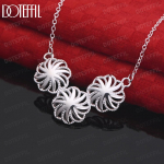 925 h&otilde;bedane kolme lilleline ripats Kaelakee Moodsad pulmaehted O-45CM