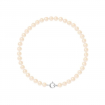 PERLINEA - Bracelet - V&eacute;ritables Perles de Culture d'Eau Douce Rose Naturel 4-5 mm - Argent 925 Milli&egrave;mes - Bijoux Femme