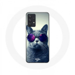 Coque Maniacase pour Samsung Galaxy A32 4G Chat Lunettes violettes Style