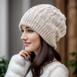 Kahekihilised kuhjaga m&uuml;tsid s&uuml;gistalv naiste silmkoeline pullover-m&uuml;ts Moodne virnastatav sametm&uuml;ts One Size