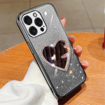 Gradient Glitter 3D Love Heart Mirror telefoni&uuml;mbris Xiaomi Redmi Note 13 13ProPlus 12S 11S 10S 9S 8 7 Pro pehme silikoonkatte jaoks Redmi Note 13 (4G)