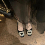 2024. aasta kevadsuvi mood Balerina Flats Office Lady Elegantsed &uuml;ksikud kingad, must, roheline, suur suurus 42 34 must