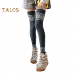 1 paar naiste talvised s&auml;&auml;rekatted paksust materjalist Colorblock s&auml;&auml;rekatted &uuml;le p&otilde;lve pikkuse s&auml;&auml;rekatted libisemisvastased k&otilde;rge elastsusega hoiavad soojas sokid must