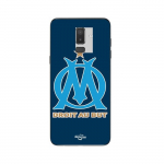 Coque Samsung Galaxy j8 2018 logo om olympique de marseille bleu Fond Maniacase