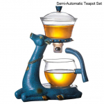 T&auml;isautomaatne loominguline hirve teekann Kungfu klaasist tee komplekt magnetiline vee suunamine teeinfuser T&uuml;rgi tilgutuspott alusega Gaiwan