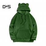 Talvine meeste kapuutsiga pusa koomiksik&otilde;rvade dekoratsiooniga, kahepoolse sametiga, suure esitaskuga, lahtiste pikkade varrukatega, termiline &uuml;laosa elastsete mansettidega, vabaaja igap&auml;evaseks kandmiseks S roheline