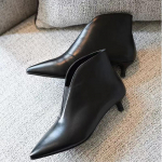 Moodsad naiste nahast poolsaapad, terava ninaga, elegantsed kontsakingad, naine, 2024. aasta trend Chelsea saapad Disainer Talvine uus Mujer Snow Botas 41 must