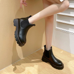 Fashion Platform Chelsea Boots Women Genuine Leather Ankle Boots 2024 Autumn Slip on Booties Ladies Fashion Female Boot Botas De Mujer 4 must