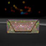 S&auml;rav teemantkristallist auto prillikarp Auto konsooli k&auml;etoe kasti hoiukorraldaja Prillide p&auml;ikeseprillide karp Autotarvikud must