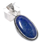 Natural Lapis Lazuli Gemstone 925 Sterling Silver Jewelry Pendant 2.05 b1z69