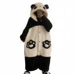T&auml;iskasvanud Panda Cosplay Kost&uuml;&uuml;m Hommikumantel &Uuml;hes t&uuml;kis Anime Pidžaama Halloween Multikas Pidžaama S must