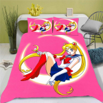 3D Sailor Moon Anime Voodipesukomplekt Tekikott 100% Pol&uuml;ester Sobib Lastele ja T&auml;iskasvanutele 3-osaline Komplekt 1 Tekikott 155x220cm
