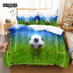 Jalgpalli Voodipesukomplekt Poistele, V&otilde;istlussport, King Suuruses Tekikott, Noorte Laste Kahekohaline Tekikott, Voodipesukomplekt EU single(135x200cm)