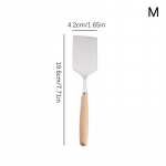 Roostevabast terasest kandilise peaga praad toiduvalmistamise spaatliga puidust k&auml;epidemega pitsa k&uuml;hveldus pannkook veiseliha kaabits grilln&otilde;ud k&ouml;&ouml;gi jaoks 22cm