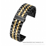 Nutikas roostevabast terasest rihm Samsungi kelladele, Huawei GT3-le ja Apple Watchile &ndash; viie helmega disain. Samsung Huawei 22mm kuld/must