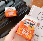 3D Goldfish Cheddar Cookie toidu&uuml;mbris Airpodsi &uuml;mbrisele, pehmest silikoonist kaitsev k&otilde;rvaklappide kate Airpods Pro 2 &uuml;mbrisele lastele Funda airpods 1 2