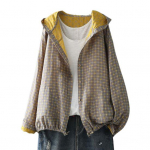 Naiste kevadine s&uuml;gismantel kapuutsiga pingutusn&ouml;&ouml;riga, pikkade varrukatega, lahtise lukuga kollane