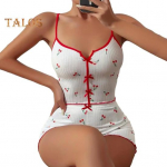 2 tk/komplekt naiste suvine pidžaama &uuml;likond, liblikas, s&uuml;damega tr&uuml;kitud varrukateta, seljata politseinike &uuml;laosa k&otilde;rge v&ouml;&ouml;kohaga mini l&uuml;hikesed p&uuml;ksid, igap&auml;evane &ouml;&ouml;side Slim Fit magamisriided L punane