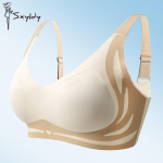 Fikseeritud tassiga &otilde;mblusteta naiste rinnahoidja, kokkupandav Push-Up rinnad, longusvastased &otilde;hukesed terasr&otilde;ngad t&otilde;stvad mugavad rinnahoidja aluspesu M must