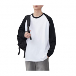 Meeste kevad-s&uuml;gis T-s&auml;rk V&auml;rvide sobitamine Lai &uuml;mara kaelusega pikkade varrukatega pullover-top Vabaaja kooli spordiriided XL must