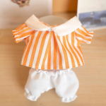 17cm Armas Mini Pl&uuml;&uuml;sist Nuku Riiete R&otilde;ivakomplekt Aksessuaarid Iidolinukkudele S&auml;rk L&uuml;hikesed P&uuml;ksid Kaheosalised R&otilde;ivad DIY T&uuml;drukute Kingitus fit 17cm Labubu Doll valge
