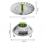 11 tolli 9 tolli terasest kokkupandav auruti korv terasest teleskoopiline auruti auruti aurutatud k&ouml;&ouml;giviljad kala n&otilde;rutuskorv