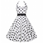Seksikas retropunane t&auml;piline kleit Audrey Hepburn Vintage p&auml;itsetega kleit 50ndate 60ndate gooti stiilis Pin Up Rockabilly kleit, suures suuruses r&uuml;&uuml; M