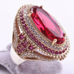 Euroopa ja Ameerika populaarne kahev&auml;rviline galvaniseeritud hane muna tsirkoon kihlas&otilde;rmus Size 9