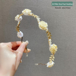 Prantsuse Retro kuivatatud roosip&auml;rliga peav&otilde;ru juuksen&otilde;el &ndash; ni&scaron;ikujundusega k&otilde;rge kolju aksessuaar