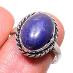 Lapis Lazuli Handmade 925 Sterling Silver Jewelry Ring Size 7 w6e86