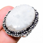 Rainbow Moonstone Handmade 925 Sterling Silver Jewelry Ring Size 7 b0c46