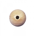 Boule en bois - &Oslash; 30 mm - Demi-perc&eacute;e &Oslash; 6 mm - Rayher