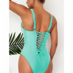 &Uuml;hes t&uuml;kis ujumistrikoo naistele spordibody seljata ujumisriided suvised naissoost suplejad suplemine ujumine monokini rannariided L j&auml;rve sinine v&auml;rv