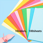 100 lehte 7,5 x 7,5 tolli ruudukujuline Origami kokkuklapitav paber, v&auml;rviline kahepoolne volditav paber kunsti- ja k&auml;sit&ouml;&ouml;tarbeks.