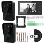 7-tolline veekindel videofonukukella uksekell 2 kaamerat 1 LCD-monitoriga turvaukseline telefon