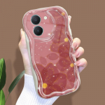 Armas koomiksimustriga kreemjas tekstuuriga korpus, lainelise servaga pehme silikoonkaanega telefoni&uuml;mbris Vivo jaoks Vivo Y95 valge