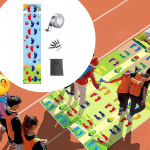 Activity Mat for Hand and Feet Hopscotch in Daycare Centers single player