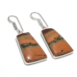 Honey Dendritic Handmade 925 Sterling Silver Jewelry Earring 1.77 a4v17