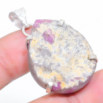 Ruby in Fuchsite Ethnic 925 Sterling Silver Jewelry Pendant 1.69 y3K92