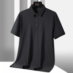 Ice Silk Polo Shirt Meeste l&uuml;hikeste varrukatega suur &otilde;huke T-s&auml;rk Lahe l&otilde;dvestunud polo kaelus poolvarrukatega T-s&auml;rk &uuml;hev&auml;rviline s&auml;rk XL