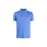 Polo Ralph Lauren &Uuml;hev&auml;rviline logoga tikitud sirge l&otilde;ikega l&uuml;hikeste varrukatega polos&auml;rk Meeste topid Sinine 710541705-056 XS