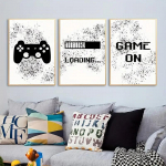 3 tk/komplekt M&auml;ngude Graffiti M&auml;ngupuldiga K&otilde;rvaklapid Naljakas Seinakunst L&otilde;uendiposter M&auml;nguri Toa Seinakatted Prindid Kaasaegsed Elutoa Plakatid 20x30cm