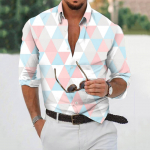 Disainer Kevadsuvi Meeste vabaaja 3D Halloweeni tr&uuml;kkimine Hawaii s&auml;rk pluus pikkade varrukatega s&auml;rgid M valge