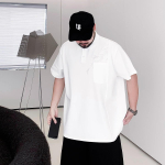 Suur Suurus Trend Niiskust Juhtiv Pehme Kvaliteetne Hingav Meeste Lahtine Polos&auml;rk--Kortsukindel Vabaaja Spordi L&uuml;hikeste Varrukatega Kaeluss&auml;rk 2XL must